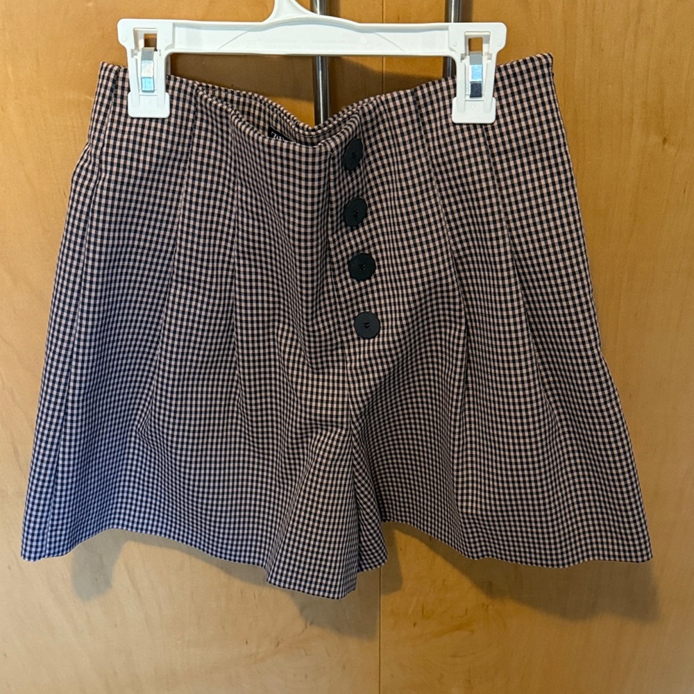 Zara Black and White Checkered Skort